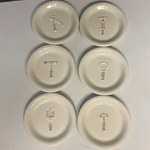 Williams Sonoma Corkscrew Porcelain 6”D Plates Set of Six - Picture 9 of 16